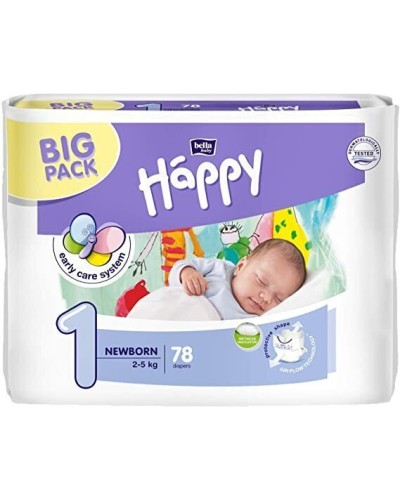 Pannolini Happy 1 New Born 2-5Kg 78Pz