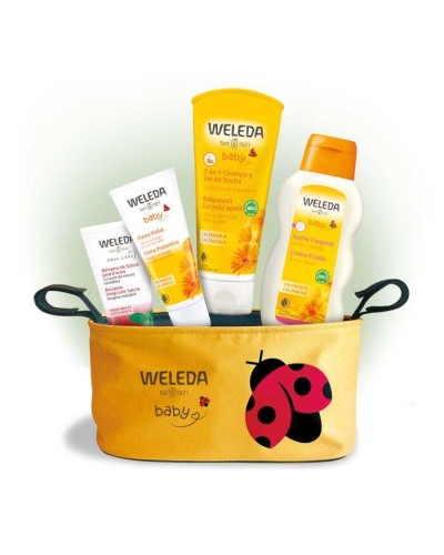 Weleda Mummy Bag Babywash Corpo/Capelli 200ml + Crema Protettiva 50ml + Crema Fluida 200ml + Balsamo Gengivale + Sachet Omaggio